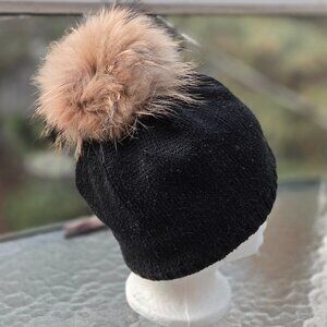 OOKPIK Wool Black Blend Fur Toque